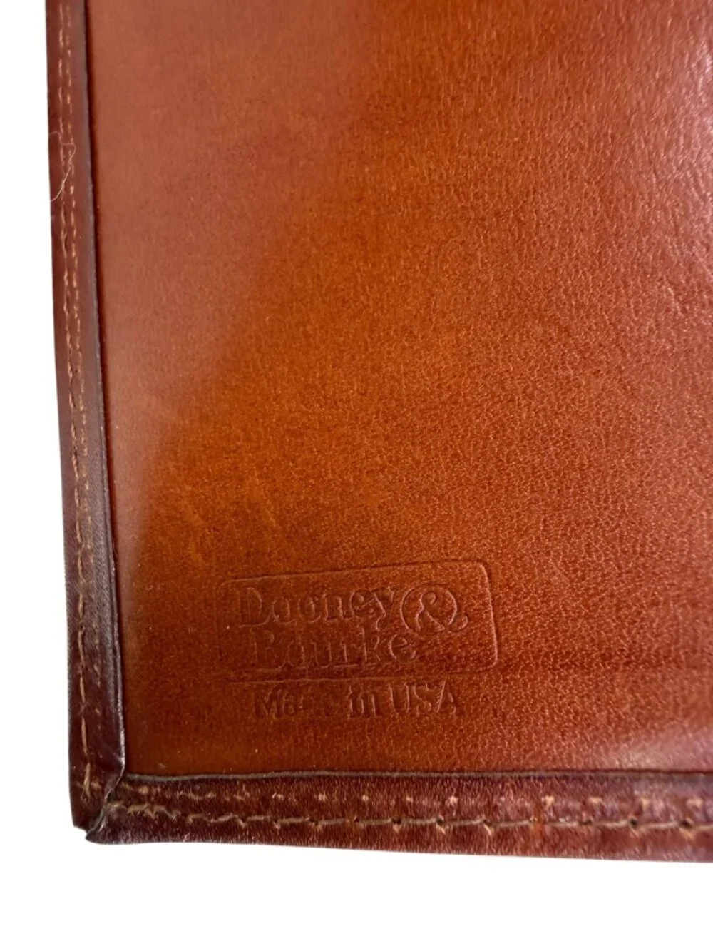 Vintage Dooney and Bourke Tri-fold Wallet Cream & Tan Pebbled Leather